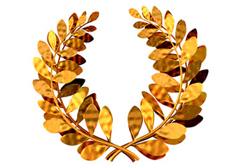 ein goldener Lorbeerkranz