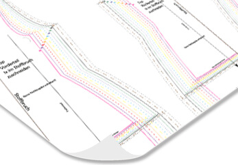 Schnittmuster Drucke in Farbe ein farbiger Schnittmuster Plot