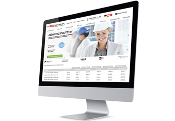 CAD SW-Plots Ein Bildschirm mit einer Online-Bestellplattform