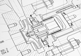 CAD SW-Plots Eine technische Zeitung in Schwarz-Weiß